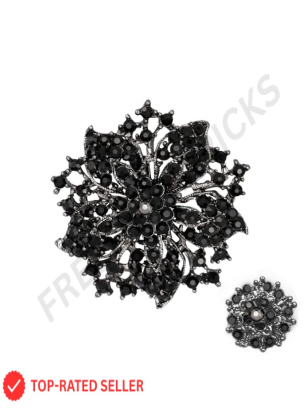 Silver Plated Rhinestone Crystal Brooch Pin Set for Women Wedding Bouquet